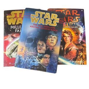 3 Star Wars paperback novels Clone Wars, Millennium Falcon, The Rebellion